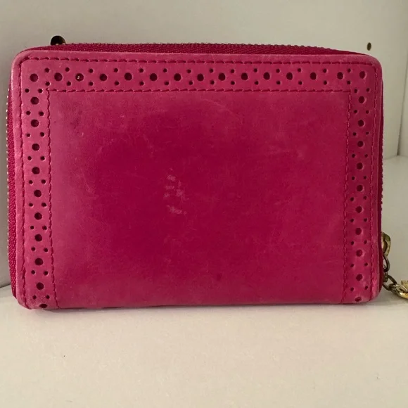 YSL - Yves Saint Laurent Magenta Leather Compact Wallet - with COA - Picture 2 of 10